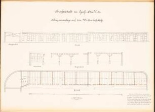 Gefängnis, Groß-Strehlitz: Schuppenanlage: Ansicht, Querschnitt, Längsschnitt, Grundriss