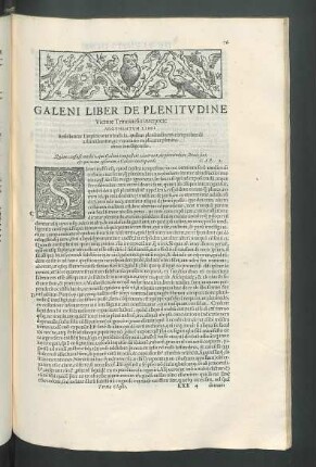 Galeni liber de plenitudine