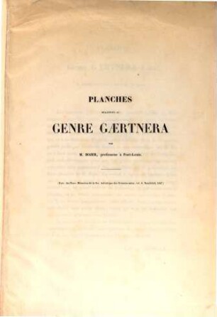 Planches relatives au genre Gaertnera Lam