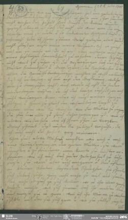 Eigenh. Brief von Julie Schlegel an August Wilhelm von Schlegel, Hannover, 1811