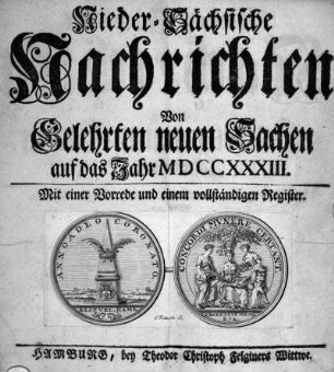 3: Niedersächsische Nachrichten von gelehrten neuen Sachen