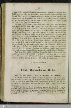 V. Erbliche Markgrafen von Meißen