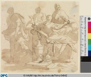 Antike Szene mit diskutierenden Männern in Tuniken