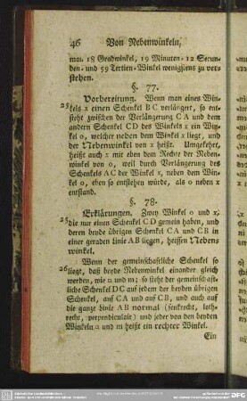 Von Nebenwinkeln, Normalen, senkrechte Linien