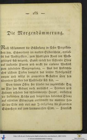 Die Morgendämmerung.