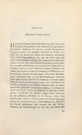 Kapitel IV. Abkehr vom Geist