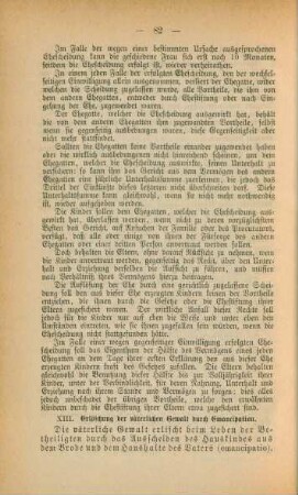 XIII. Erlöschung der väterlichen Gewalt durch Emancipation
