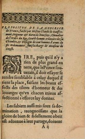 Proposition de la noblesse de France sur l'entretenement de l'estat