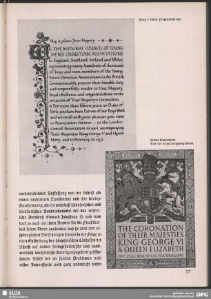 Titel des Erinnerungsprogramms „The Coronation of Their Majesties Kind George VI & Queen Elizabeth"