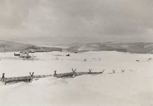 Erzgebirge, nahe Eibenstock. Blick unterhalb vom Bielhaus in westliche Richtung. Winterbild
