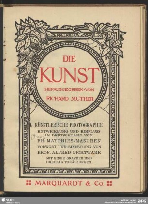 Künstlerische Photographie : Entwicklung und Einfluss in Deutschland