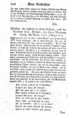 Walder, ein Lustspiel in einem Aufzuge.