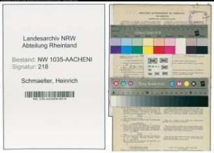 Entnazifizierung Heinrich Schmaelter , geb. 15.03.1913 (Kaufmaennischer Angestellter)