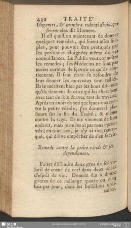 Remede contre la petite vérole & ses dépendances