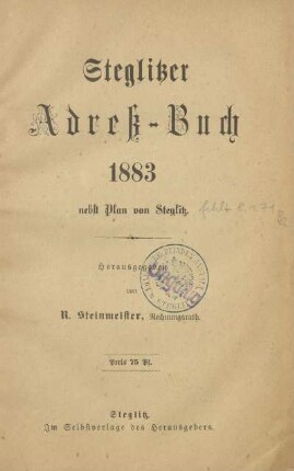 1883: Steglitzer Adressbuch