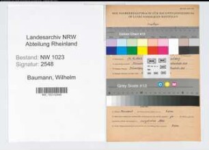Entnazifizierung Wilhelm Baumann , geb. 14.09.1903 (Feinmechaniker)