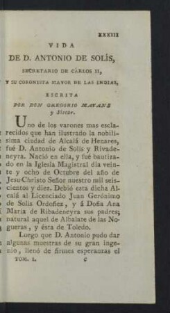 Vida de D. Antonio de Solis