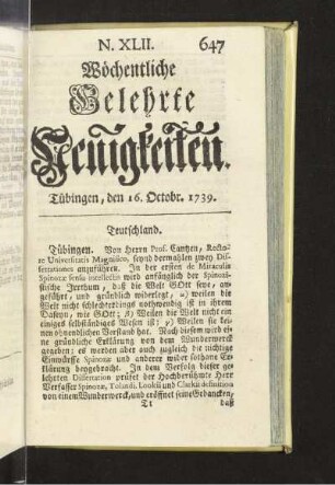 XLII. (16. Octobr. 1739)