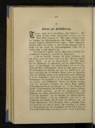 46. Etwas zur Ernüchterung.
