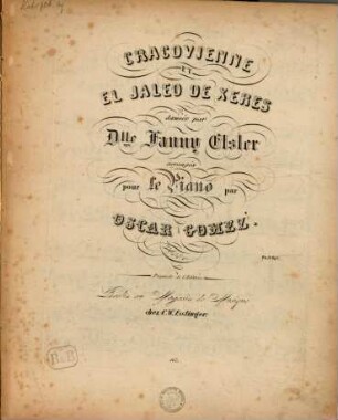 Cracovienne et el jaleo de Xeres : dansés par Fanny Elsler