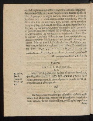 Sectio I. Dogmatica.