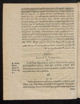 Sectio I. Dogmatica.
