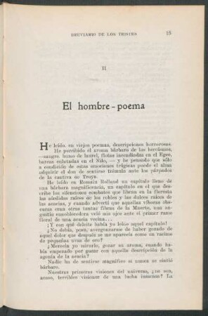 II - El hombre - poema