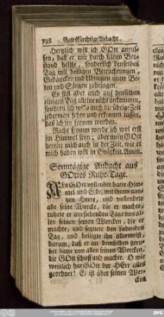 Sonntägige Andacht aus Gottes Ruhe-Tage.