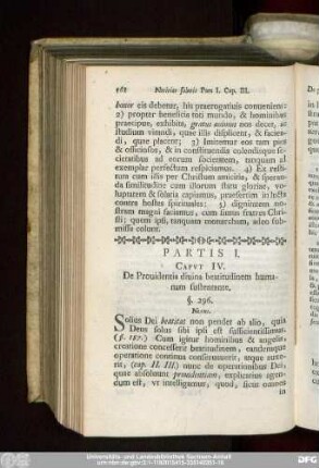 Partis I. Caput IV. De Prouidentia diuina beatitudinem humanam sustentante.
