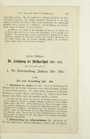 Zweiter Abschnitt. Die Anbahnung der Weltherrschaft 366 - 133