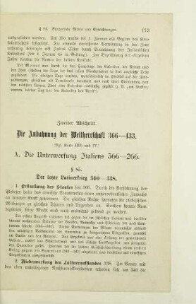 Zweiter Abschnitt. Die Anbahnung der Weltherrschaft 366 - 133