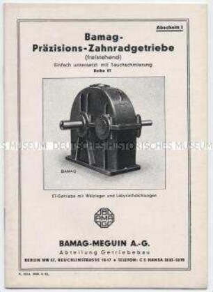 Bamag-Präzisions-Zahnradgetriebe (freistehend) Abschnitt 1