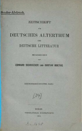 Kleinere Schriften, Sonderabdrucke u. dergl., 24