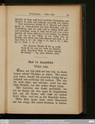 Das 14. Hauptstück. Richte nicht.