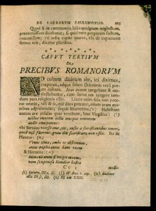 Caput Tertium De Precibus Romanorum