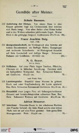 Gemälde alter Meister (Nr. 332-426)