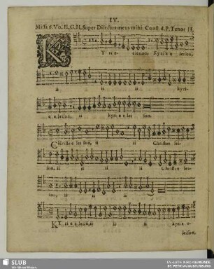 IV. Grimm, Heinrich: Missa super Dilectus meus mihi
