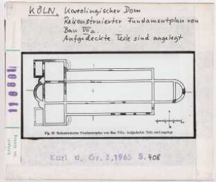 Köln: Karolingischer Dom, Rekonstruierter Fundamentplan von Bau VII a