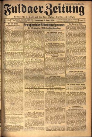 Ausgabe vom Donnerstag, den 09. September 1926.
