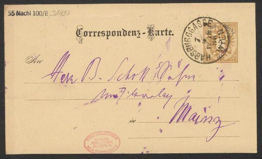 Brief an B. Schott's Söhne : 07.04.1886