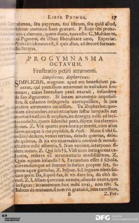 Progymnasma Octavum. Frustratio petiti atramenti.