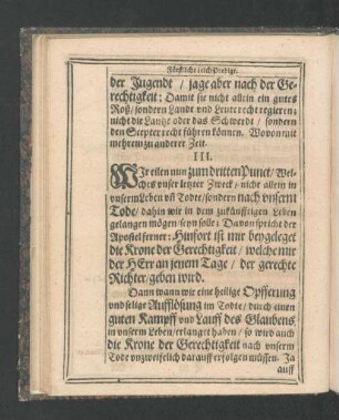 III. Wir eilen nun zum dritten Punckt/ Welches unser letzter Zweck ...