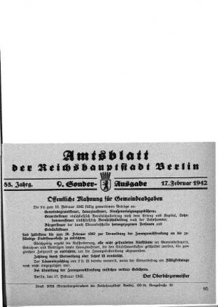 9. Sonder-Ausgabe, 17. Februar 1942