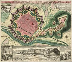 Plan de Ville et Châteaux de Fribourg, dans le Brisgau sur le Rhin - Grund-Riss der Stadt und Vestungen Freiburg im Breisgau am oberen Rhein