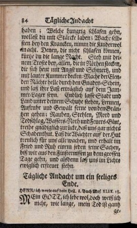 Tägliche Andacht um ein seeliges Ende