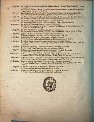 Nomina et cognomina Canonicarum Regularium Congregations Gallicanae qui obierunt anno .... 1773