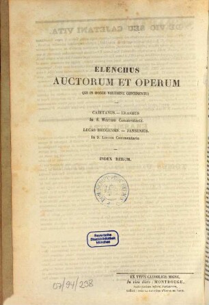 Scripturae sacrae cursus completus, ex commentariis omnium perfectissimis ubique habitis, et a magna parte episcoporum necnon theologorum Europae catholicae, universum ad hoc interrogatorum, designatis, unice conflatus : plurimis annotationibus presbyteris ad docendos levitas pascendosue populos alte positis, 22. In S. Marcum et in S. Lucam commentaria