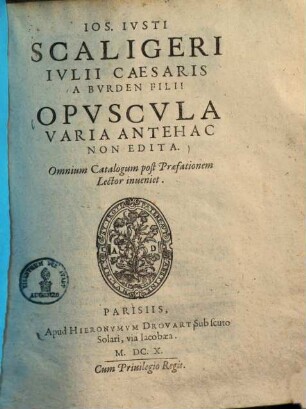 Opuscula varia antehac non edita