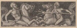 Ornamentleiste mit zwei kämpfenden Tritonen