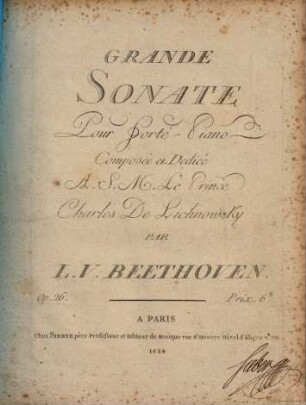 Grande sonate pour forté-piano : op. 26
